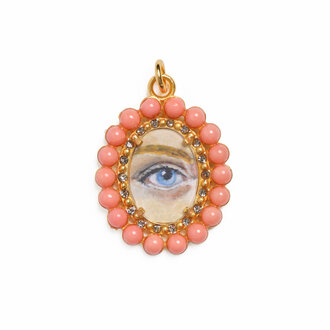 Fallen Aristocrat Lover's Eye Coral Pendant, Blue Iris