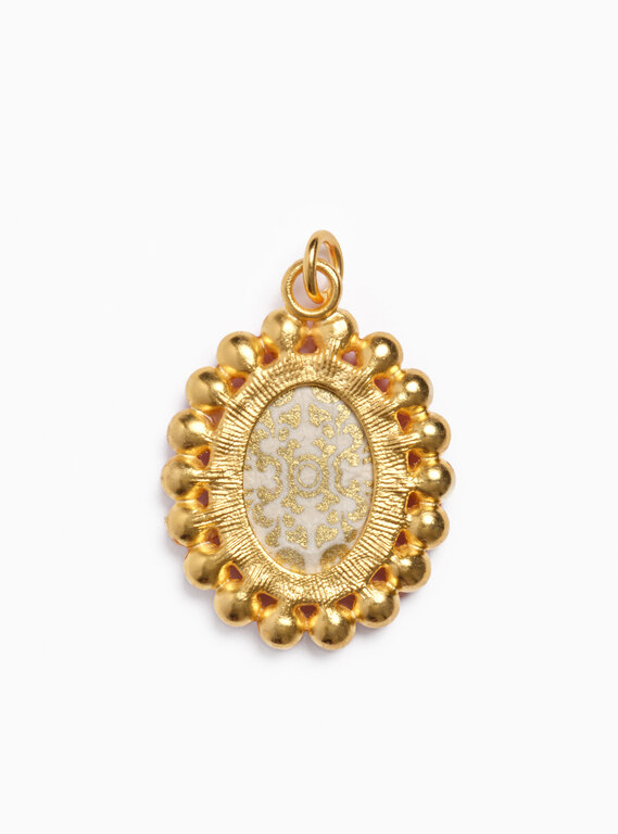 Fallen Aristocrat Lover's Eye Coral Pendant, Blue Iris