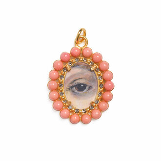 Fallen Aristocrat Lover's Eye Coral Pendant, Brown Iris
