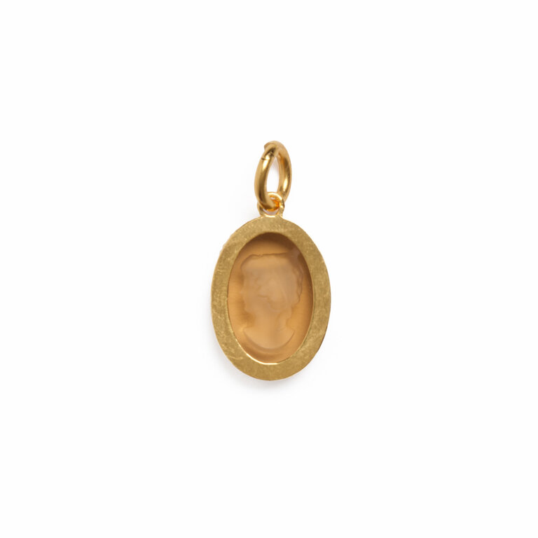 Fallen Aristocrat Oval Cameo Charm, Umber