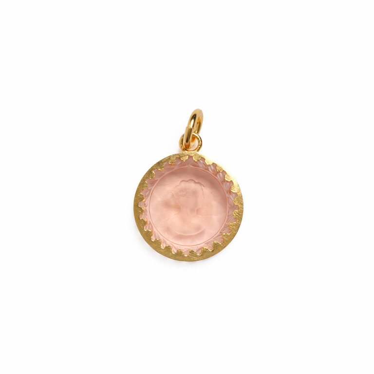 Fallen Aristocrat Round Cameo Charm, Peony
