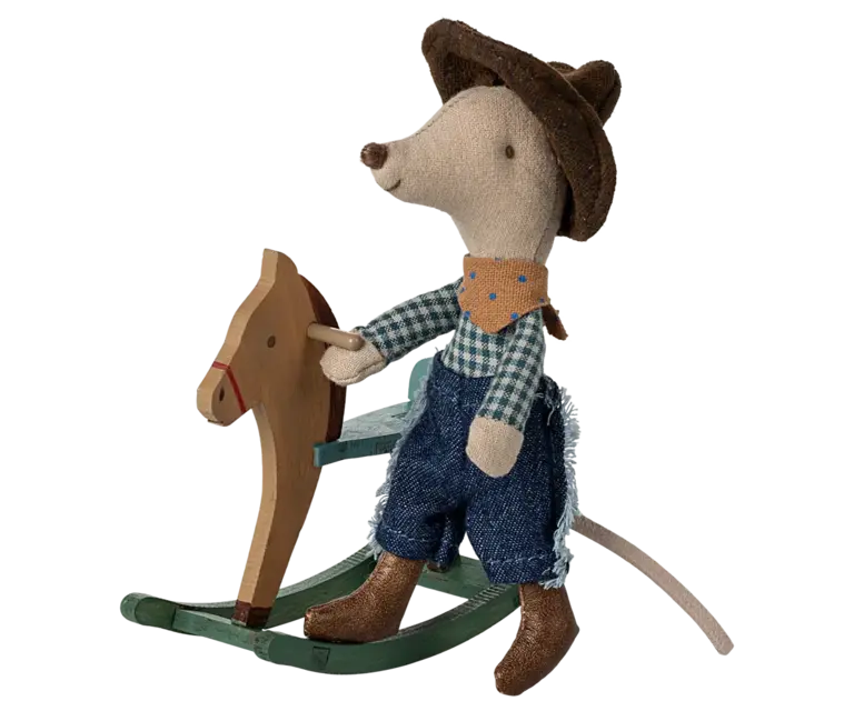 Cowboy Mouse on Rocking Horse, Little Brother