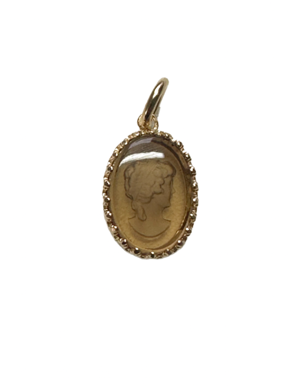 Fallen Aristocrat Oval Cameo Charm, Umber