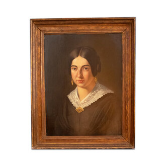 Portrait of a Lady Oil Painting, 19th Century