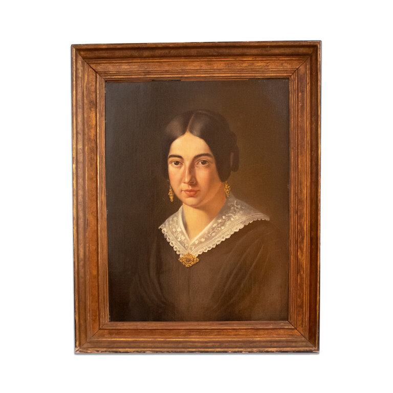Portrait of a Lady Oil Painting, 19th Century