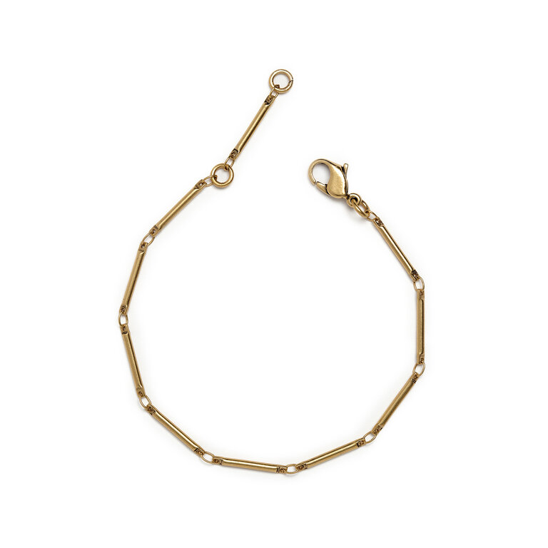 Fallen Aristocrat Stick Chain Bracelet, Antiqued Gold