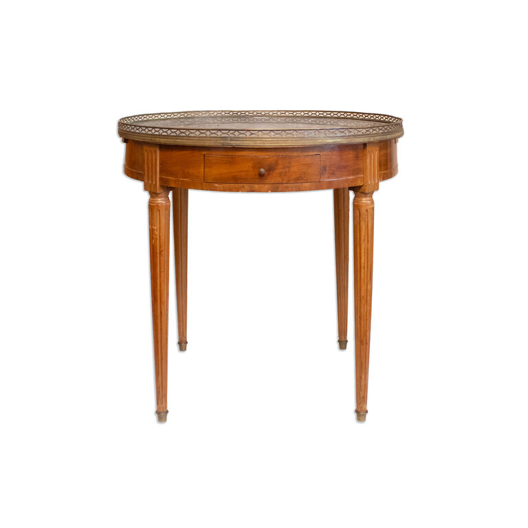 Bouillotte Side Table with Black Marble