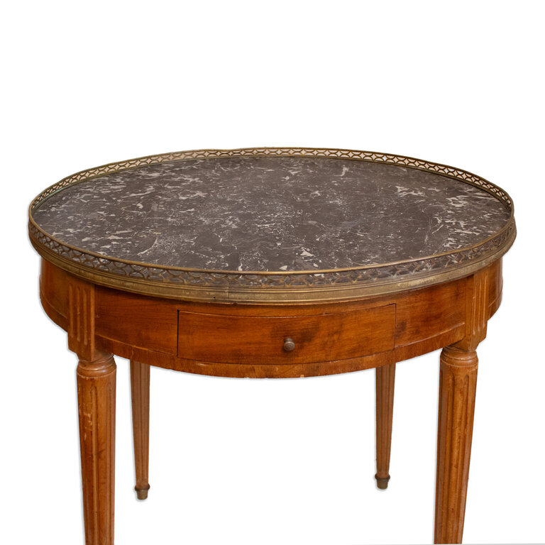 Bouillotte Side Table with Black Marble