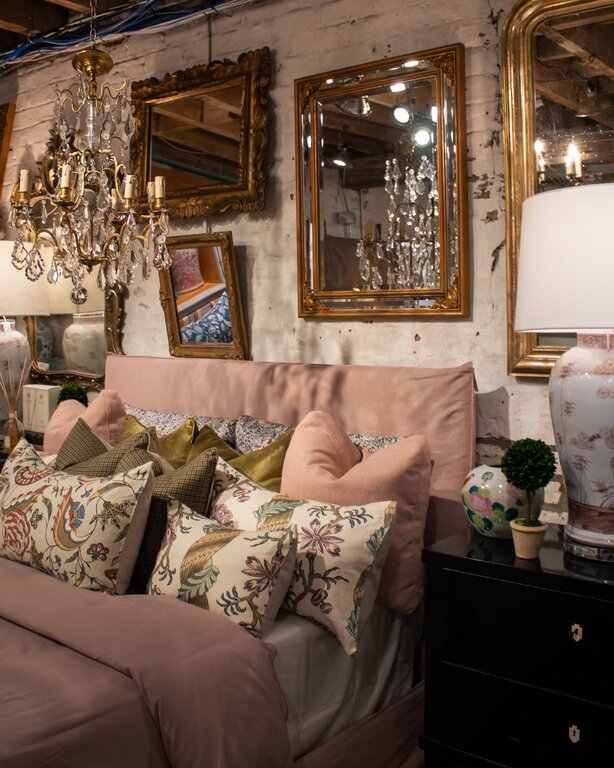 Rectangular Mirror with Gilded Oak Frame