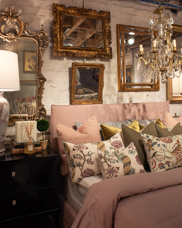 Rectangular Mirror with Gilded Oak Frame