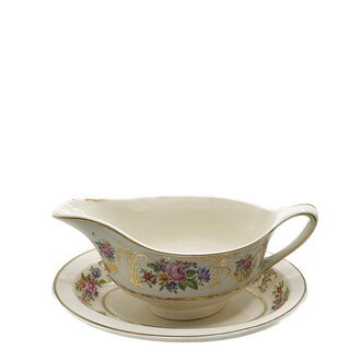 Florals with gold Gravy Boat