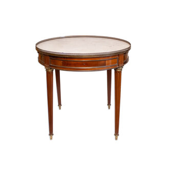 Bouillotte Side Table with White Marble