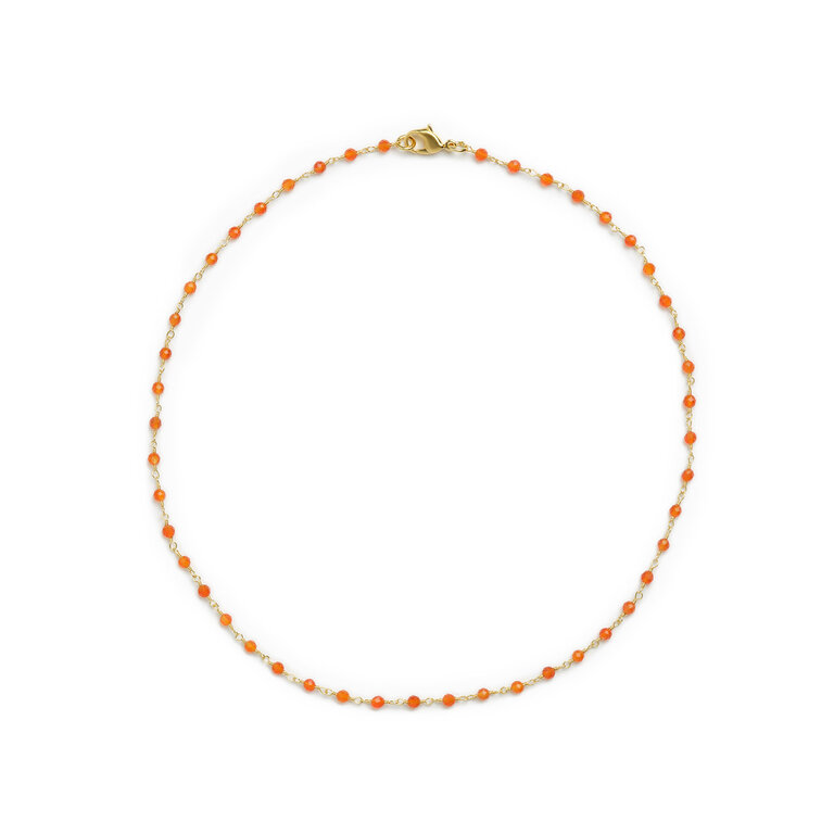 Fallen Aristocrat Carnelian Beaded Chain Necklace