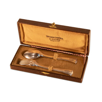 Vintage Set  Brown Spoon and Fork