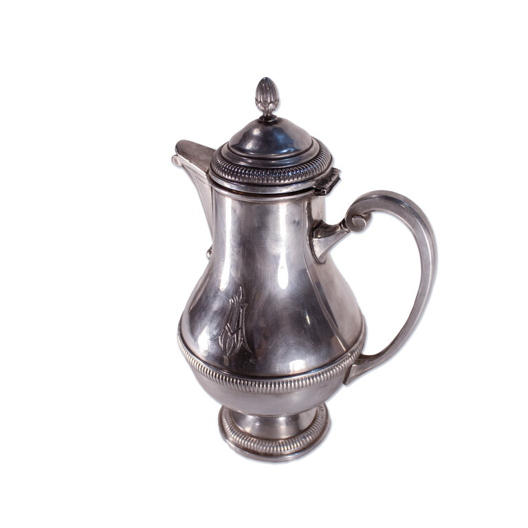 4 Piece Monogrammed Silver Coffee Service