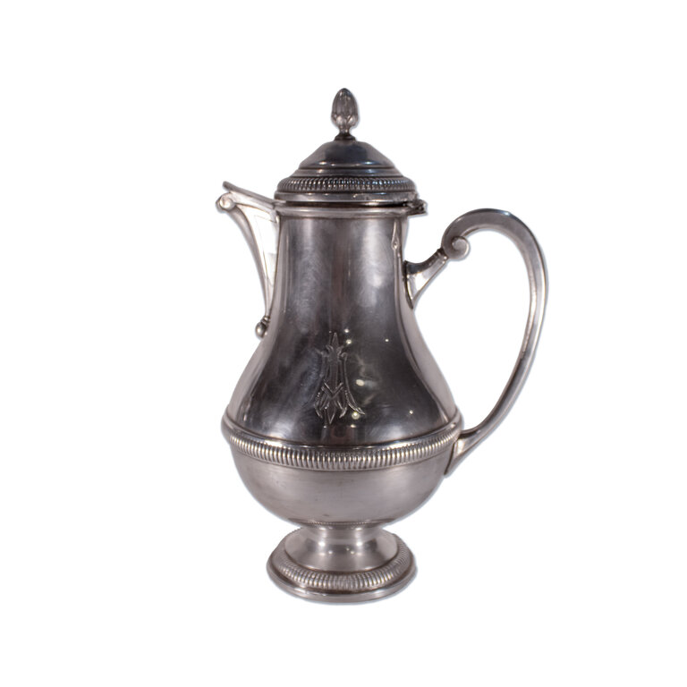 4 Piece Monogrammed Silver Coffee Service