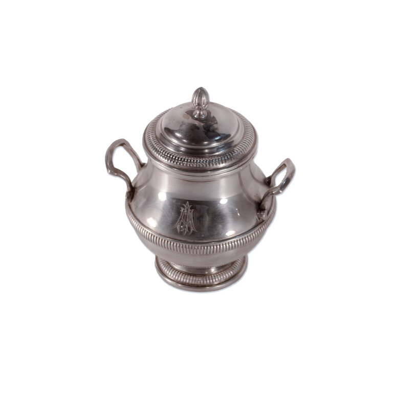 4 Piece Monogrammed Silver Coffee Service