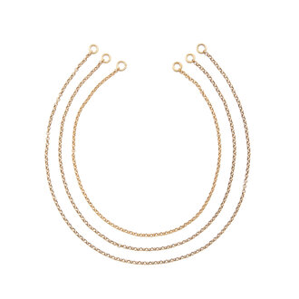 Fallen Aristocrat Rolo Connector Chain Necklace, Antiqued Gold Fallen Aristocrat Rolo Connector Chain Necklace, Antiqued Gold