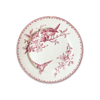 Antique French Terre de Fer Bird Salad Plate