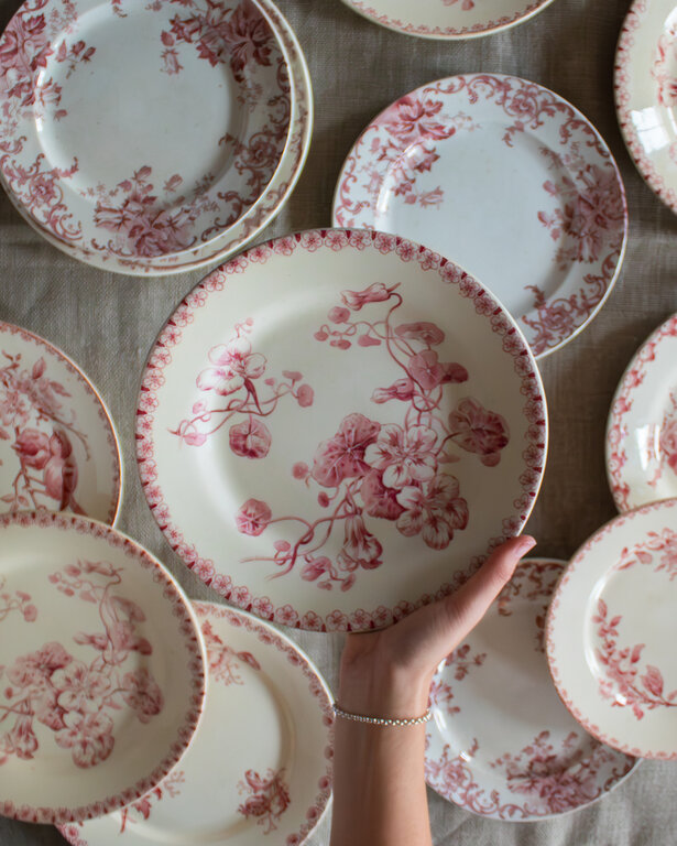 Antique French Terre de Fer Bird Salad Plate