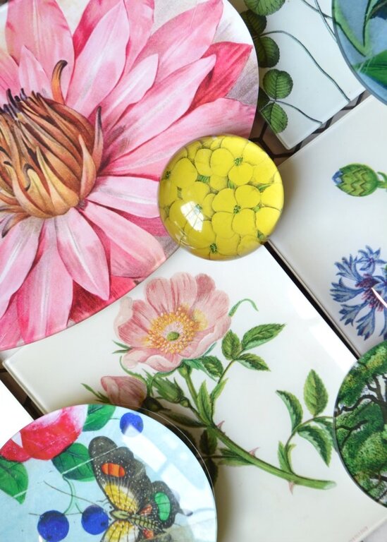 John Derian Dog Rose 8 x 10.5" Tray