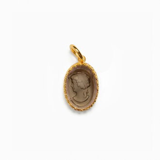 Fallen Aristocrat Smoke Oval Cameo Charm