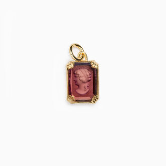 Fallen Aristocrat Octagon Plum Cameo Charm