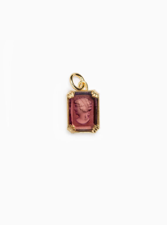 Fallen Aristocrat Octagon Plum Cameo Charm
