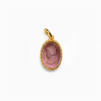 Fallen Aristocrat Plum Oval Cameo Charm