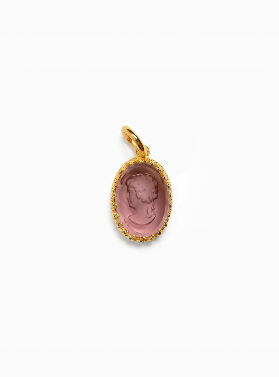 Fallen Aristocrat Plum Oval Cameo Charm
