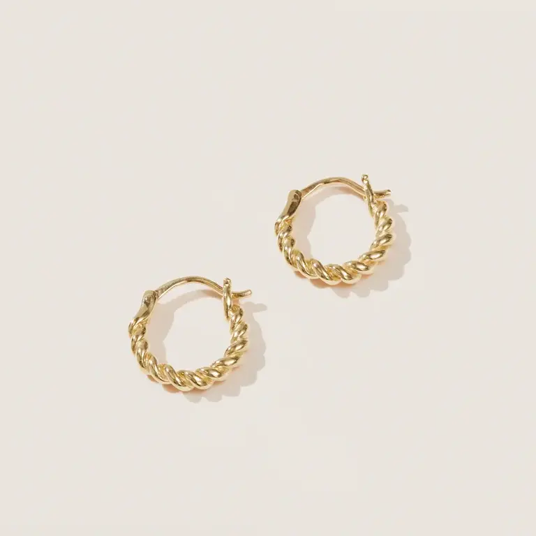Selina King Wyatt Mini Hoops 14K Yellow Gold