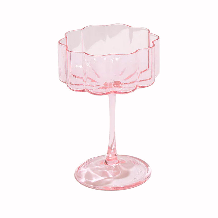 Pink Waves Coupe Glass