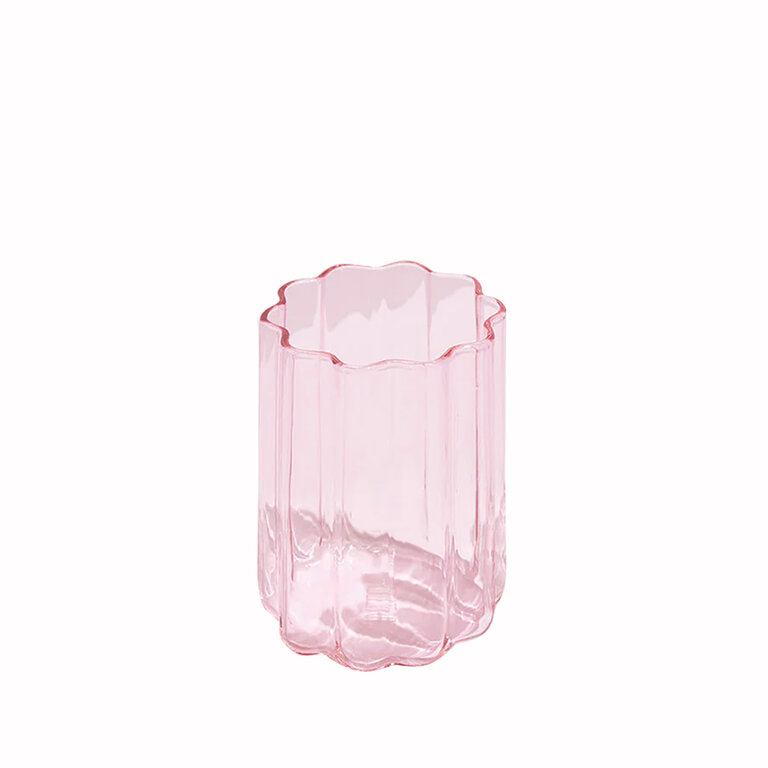 Pink Tumbler Waves Glass