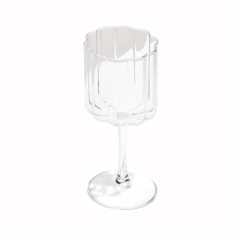 Clear Waves Wine Glass