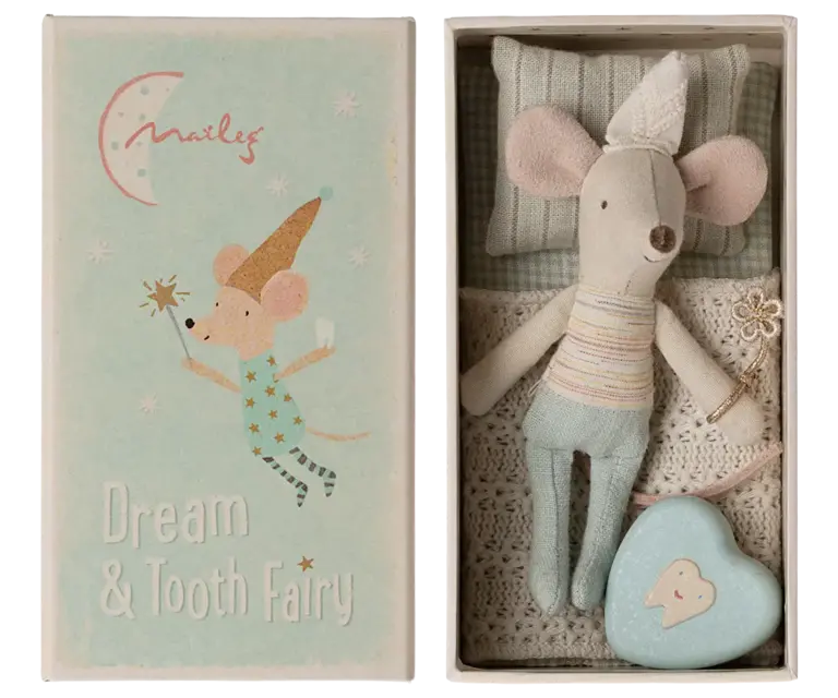 Maileg Blue Tooth Fairy Mouse in Matchbox