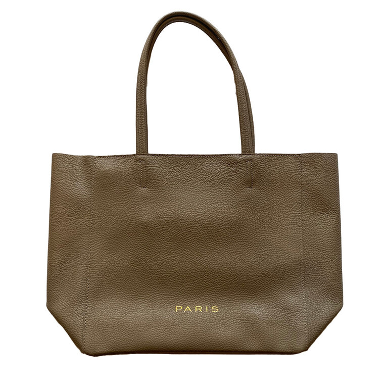 The Paris Market Taupe Leather Paris Rectangle Tote