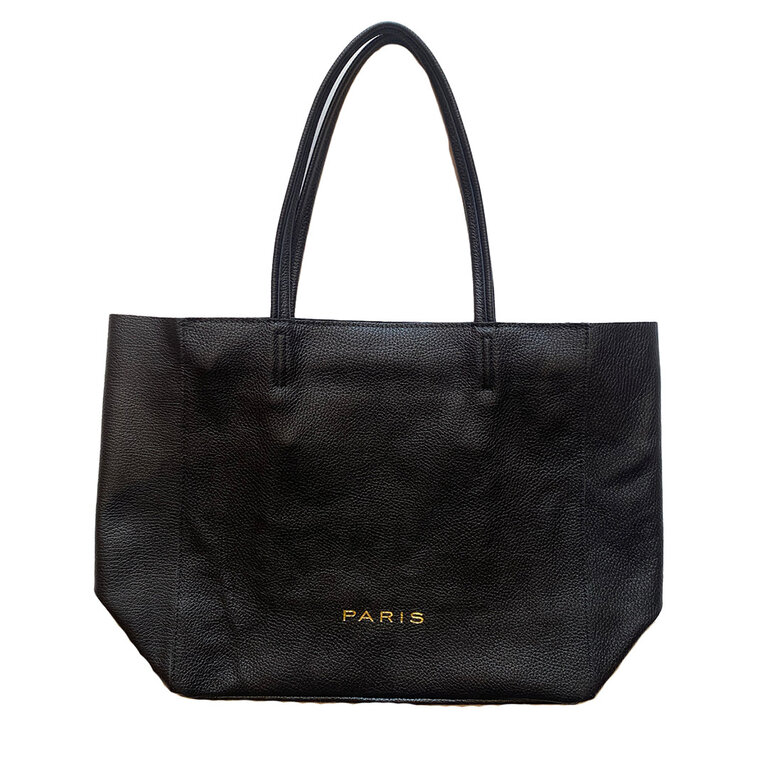 The Paris Market Black Leather Paris Tote