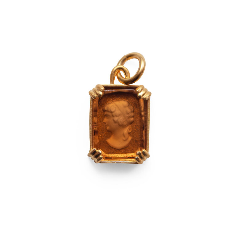 Fallen Aristocrat Octagon Umber Cameo Charm