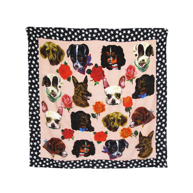 Nathalie Lete Dogs Silk Scarf
