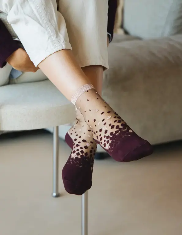 Atelier St Eusache Socks- Nakameguro Bordeaux 39-41