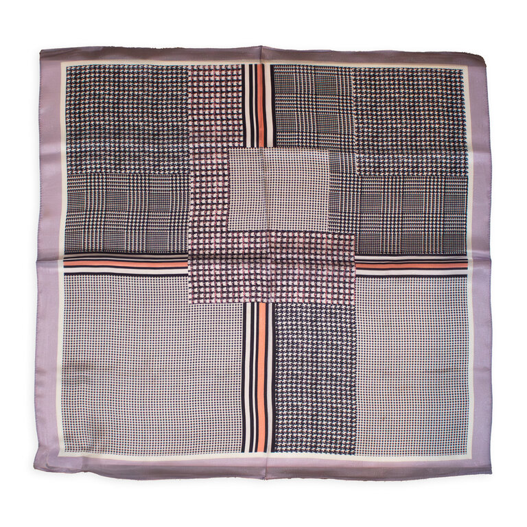 Maison Fanli Lavender Houndstooth Silk Scarf