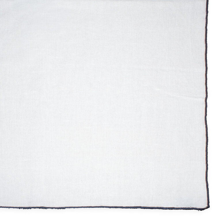 Bourdon Toile Mimi White / Bourdon Petrole Tablecloth
