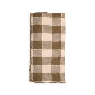 Laurel Vichy Canvas Bourdon Linen Dinner Napkin