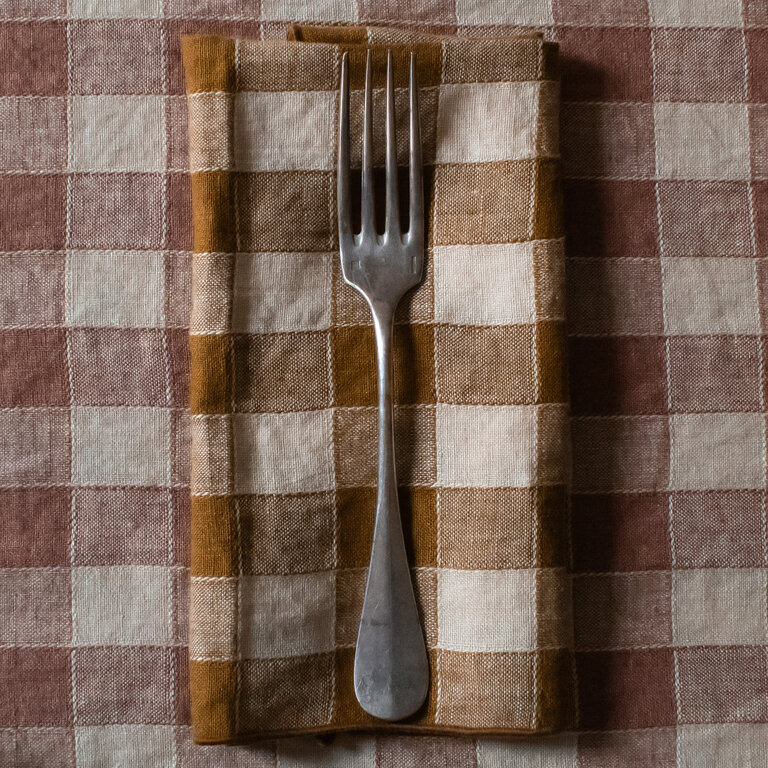 Havana Vichy Canvas Bourdon Linen Dinner Napkin