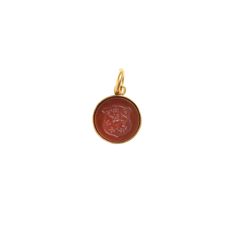 Fallen Aristocrat Carnelian Intaglio Crest Charm