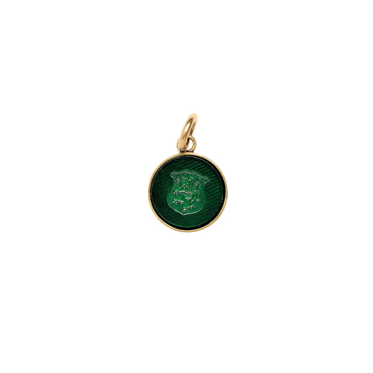 Fallen Aristocrat Intaglio Crest Charm, Green