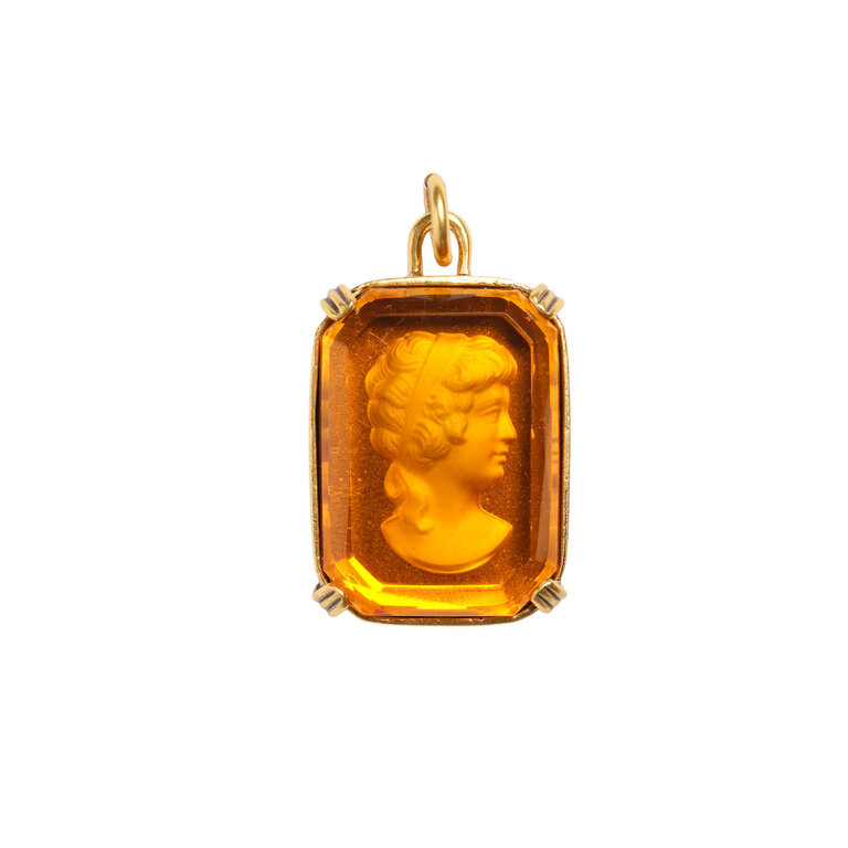 Fallen Aristocrat Amber German Cameo Charm