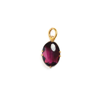 Fallen Aristocrat Plum Oval Glass Stone Charm
