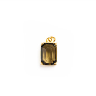 Fallen Aristocrat Smoke Octagon Glass Stone Charm