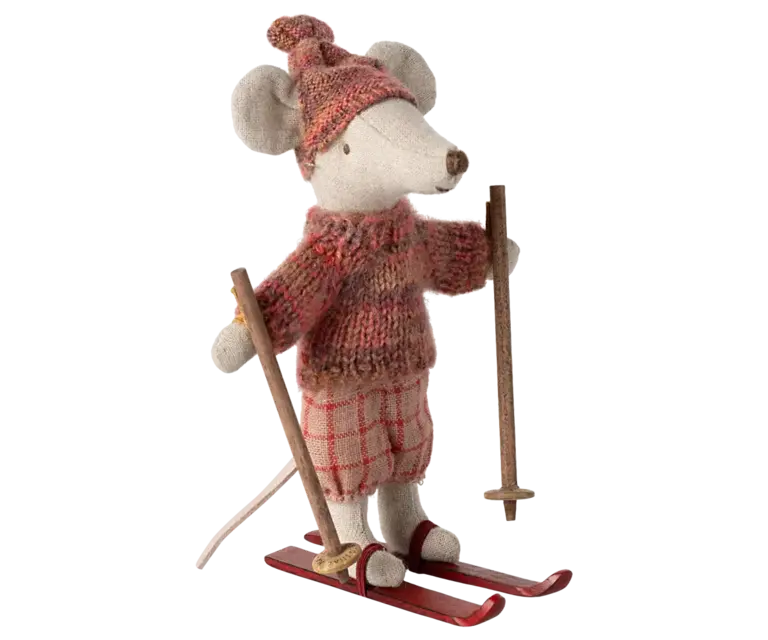 Maileg Winter Mouse With Ski Set, Big sister